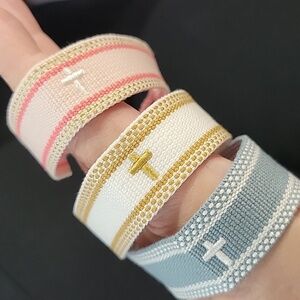 CHRISTIAN FIRST COMMUNION BAPTISM CONFIRMATION BRACELET, CHOICE OF COLOR